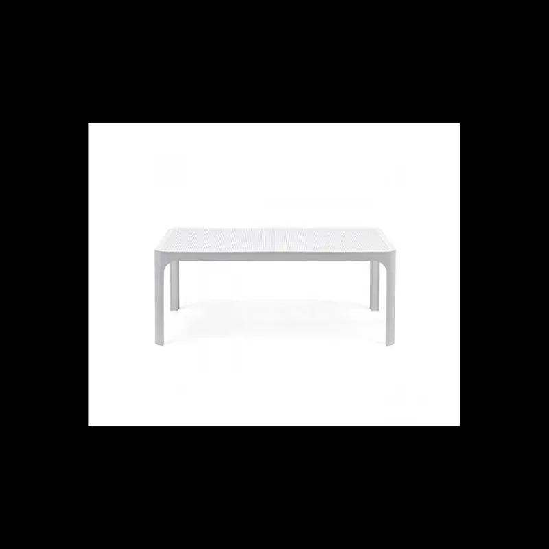 NARDI Salon De Jardin Professionnel|Mobilier Terrasse Restaurant|Table Basse en Résine 60 x 100 cm Blanche Net