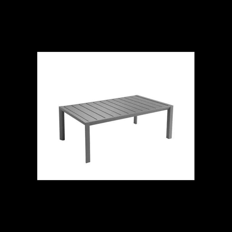GROSFILLEX Mobilier Lounge|Salon De Jardin Professionnel|Table Basse Rectangulaire 100 x 60 cm Gris Platinium Sunset