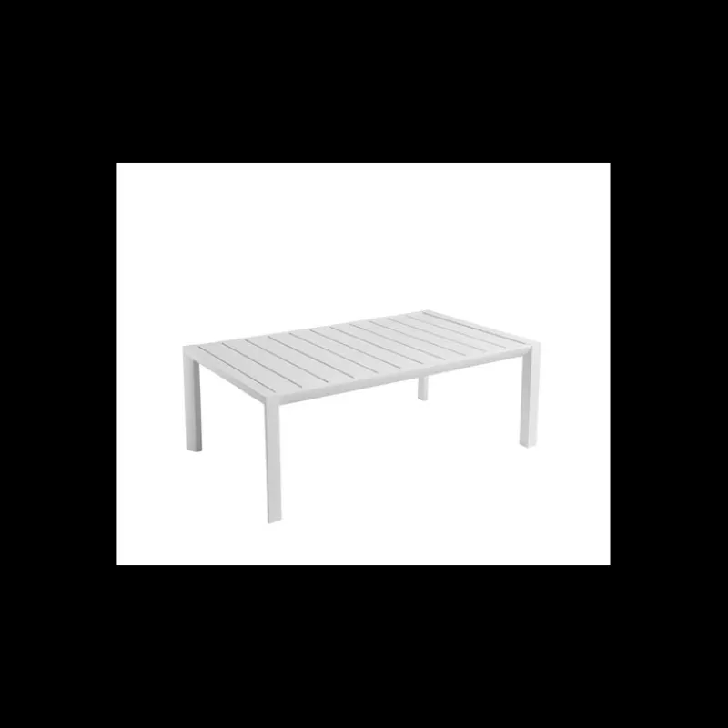 GROSFILLEX Mobilier Lounge|Salon De Jardin Professionnel|Table Basse Rectangulaire 100 x 60 cm Blanc Glacier Sunset