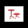 NARDI Mobilier Terrasse Restaurant|Table convertible en Polypropylène Spritz Rouge