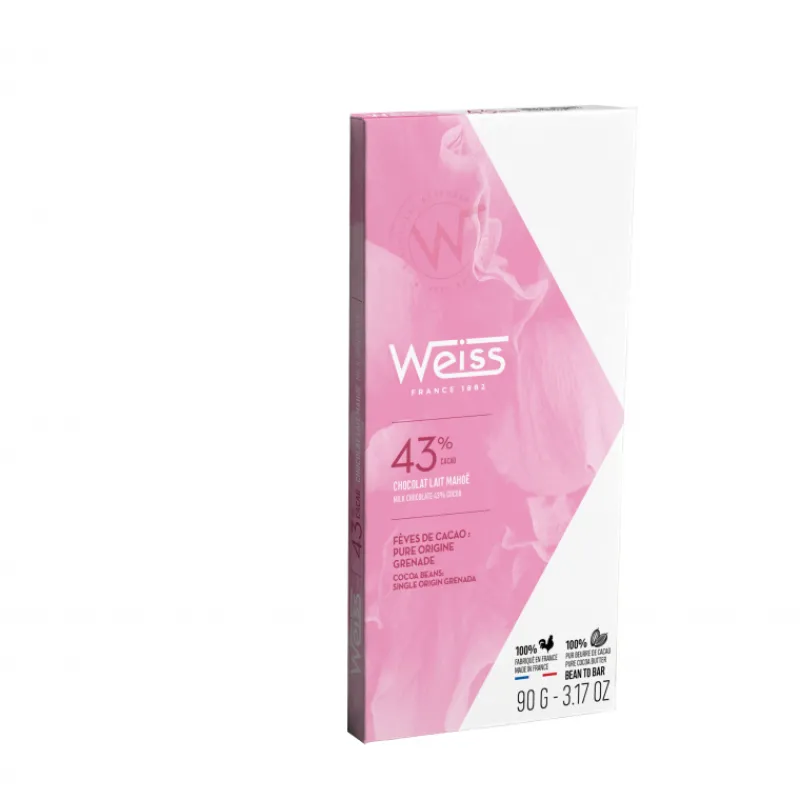 WEISS Chocolats À Offrir|Confiserie|Tablette de Chocolat au Lait Mahoe 43% 90 g