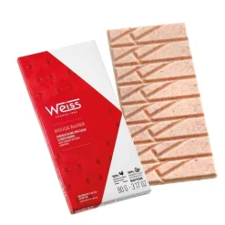 WEISS Chocolats À Offrir|Confiserie|Tablette de Chocolat Blanc Rouge Baiser 29% 90 g