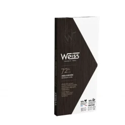 WEISS Chocolats À Offrir|Confiserie|Tablette de Chocolat Noir Ebène 72% 90 g