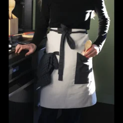 PEBBLY Tablier De Cuisine|Tablier de Cuisine Crème et Ardoise