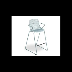GROSFILLEX Mobilier Terrasse Restaurant|Tabouret en Acier avec Assise Résine Bleu Ether Ramatuelle 73’