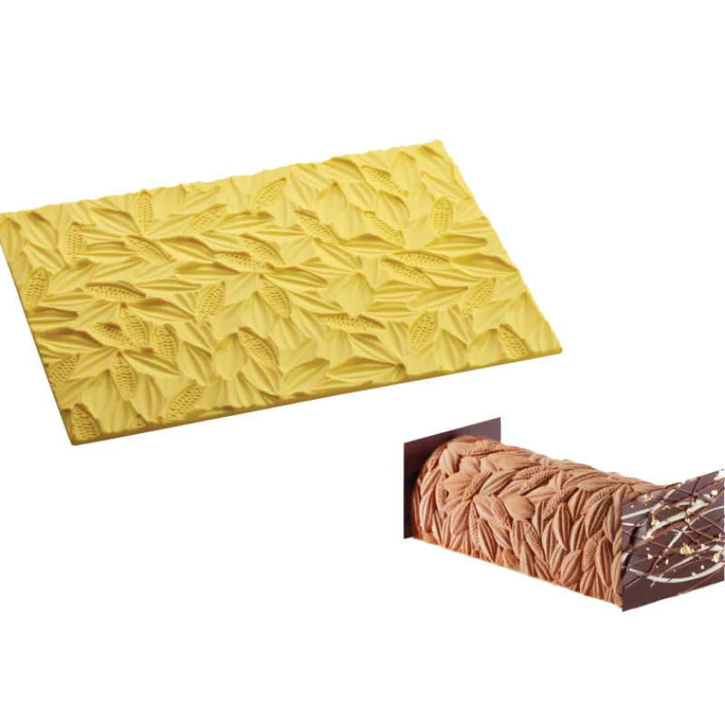 PAVONI Moule Silicone|Tapis Décor Bûche Cabosse Silicone
