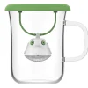 CUISINEADDICT Vaisselle|Tasse à Thé avec Infuseur et Couvercle Vert Botanique 400 ml QDO