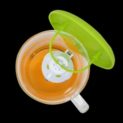CUISINEADDICT Vaisselle|Tasse à Thé avec Infuseur et Couvercle Vert Botanique 400 ml QDO