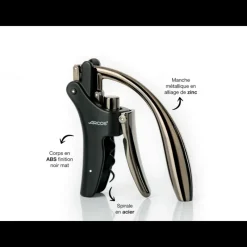 ARCOS Accessoires Vin|Tire-Bouchon à Levier Noir