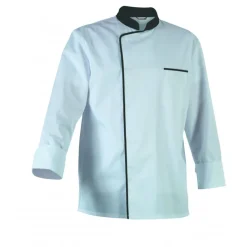 ROBUR Veste De Cuisine|Veste de Cuisine Mixte Blanche/Parement Gris ENERGY T.5
