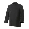 ROBUR Veste De Cuisine|Veste de Cuisine Mixte Noire Parement NERO T.0 manches longues