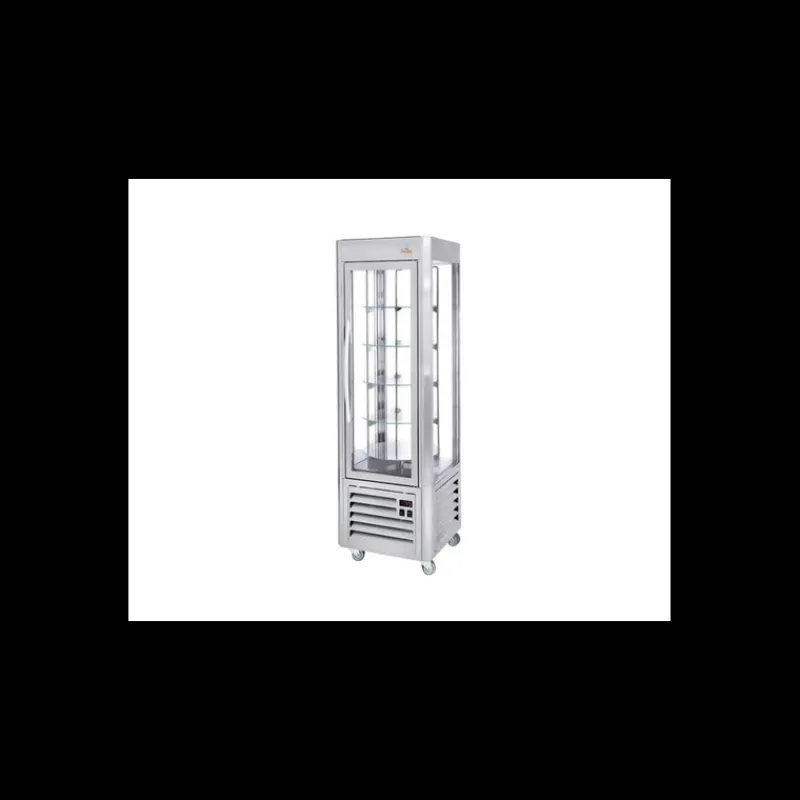ROLLER GRILL Buffet Self Service|Vitrine Réfrigérée Verticale 360 L avec 5 Plateaux Tournants Inox