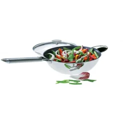 CRISTEL Woks|Wok Casteline Ø 24 cm Manche Amovible Anti-Adhésif Inox
