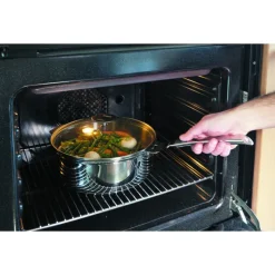 CRISTEL Woks|Wok Casteline Ø 24 cm Manche Amovible Anti-Adhésif Inox