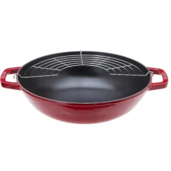 STAUB Woks|Wok en Fonte 30 cm Rouge